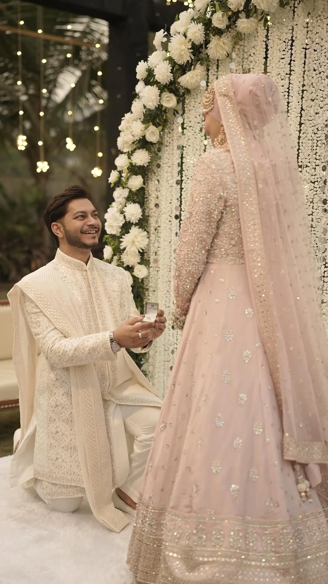 Fid’Dunya Wal Aakhirah♥️
“In this world and in the Hereafter.”
.
Anah’s Outfit designed by @asbaabofficial 
Makeup done by: @sana_zeeshan_makeovers 
Draped by: @zibi_hijab_artistry 
Jewellery: @adan_creation_ 
Lenses: @kwb.lenses 
Wrist Garland & Nikah Pen by: @qubool_hai_wedcraft 
Beautiful shots taken by: @click_vlick_photography 
.
#DreamyNikah #MohammedAli #Anah #MuslimWedding