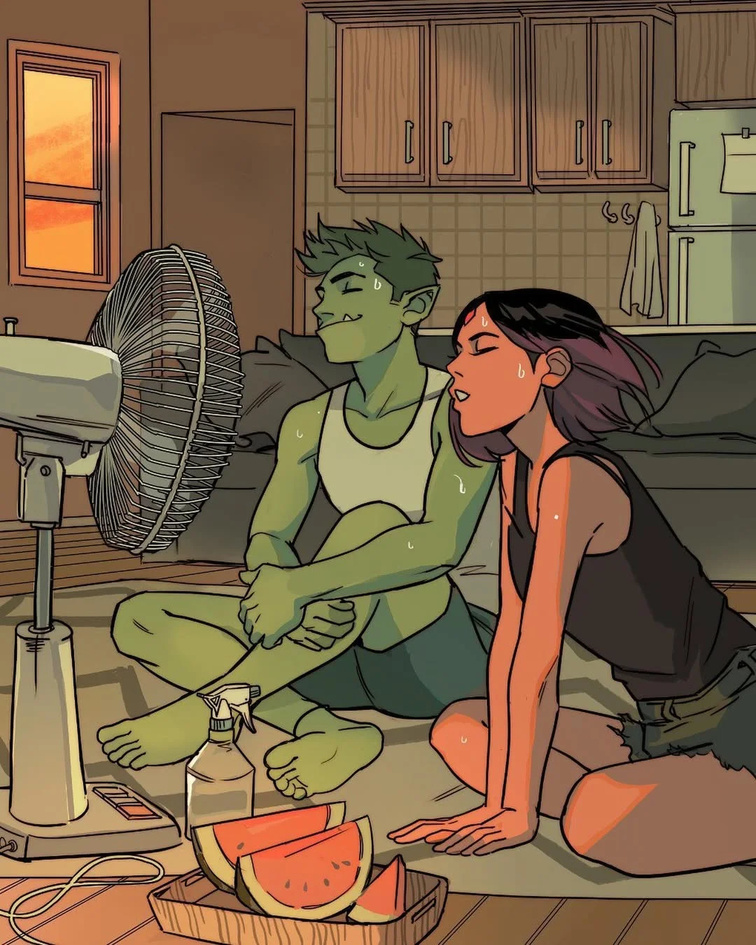 heat wave ☀️🍦

We’re having a massive heat wave here in Brazil, I wish it wouldn’t be so hot 😮‍💨 How’s the weather like where you live? 
-
#teentitans #art #comics #raven #beastboy #starfire #robin