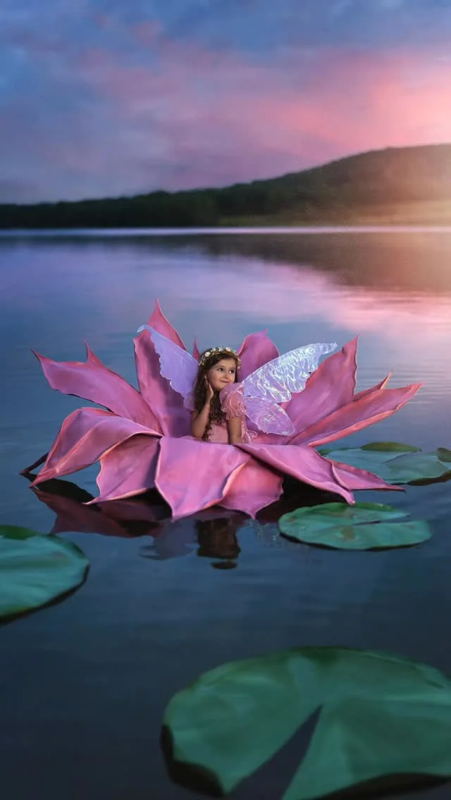 How our family made a giant flower float for a photo 😳🌸 #CanonPartner We wanted to make a realistic floating flower that our little fairy could fit into, so we used 4 rolls of foam and cut them into giant petals. Then we curled them with a heat gun, glued them to a big planter pot, and I had a painting dance party with the kids at 39 weeks pregnant 😅. Shortly after all that jumping around, I went into labor, and we welcomed our baby, Teddy, into the world. A couple weeks later, it was finally time to capture the photo we had been dreaming of for months! I captured it all with my @canonusa EOS R5 Mark II and this week through Sept 21st is Canon’s Customer Appreciation Sale! All of my favorite gear is on sale, including the Canon EOS R5 Mark II and lenses like my Canon RF35mm F1.4 L VCM Lens and Canon RF50mm F1.2 L USM Lens, which were used to capture the videos and final photo during this photoshoot 😍📸: f/1.2, 1/250 seconds, ISO 1000 #CanonCreator 
.
.
.
.
.
#photoshoot #behindthescenes #fairytale #creative_portraits #creativephotography #magical #photographyart #thumbelina #creative #magicofchildhood