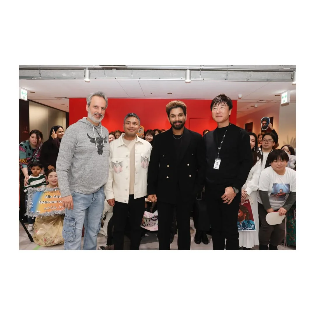 My sincere thanks to Mr. Khosano-san, Arjun Aggarwal garu @arjyx , and Geek Pictures for the wonderful hospitality.

Also, heartfelt thanks to #AnilThadani ji for distributing #Pushpa2 in Japan, and to @mythriofficial Ravi garu and @bunnyvasofficial garu for their unwavering support and commitment in bringing this film to Japanese audiences.

Looking forward to a long journey together, celebrating cinema beyond borders. 🖤